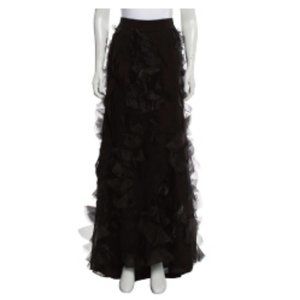 Haute Hippie Ruffle-Accented Maxi Skirt NWT